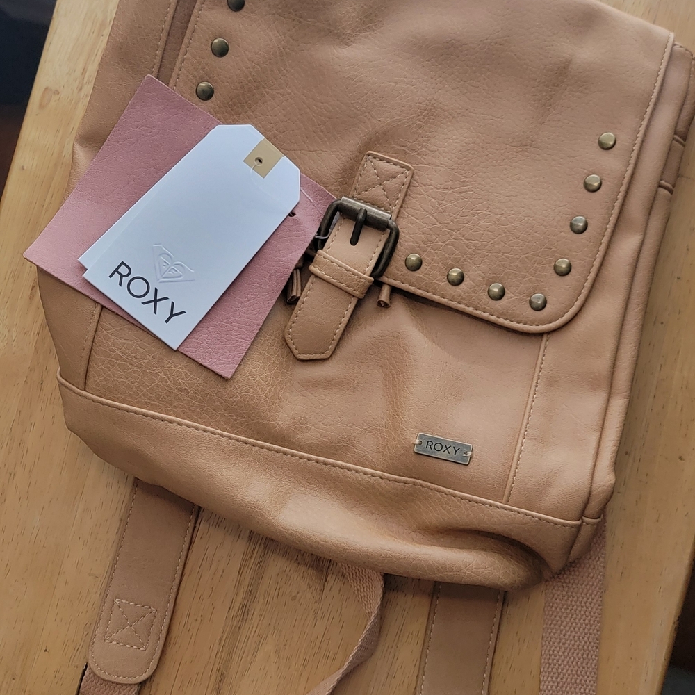 Roxy Tan Backpack with Stud Accents